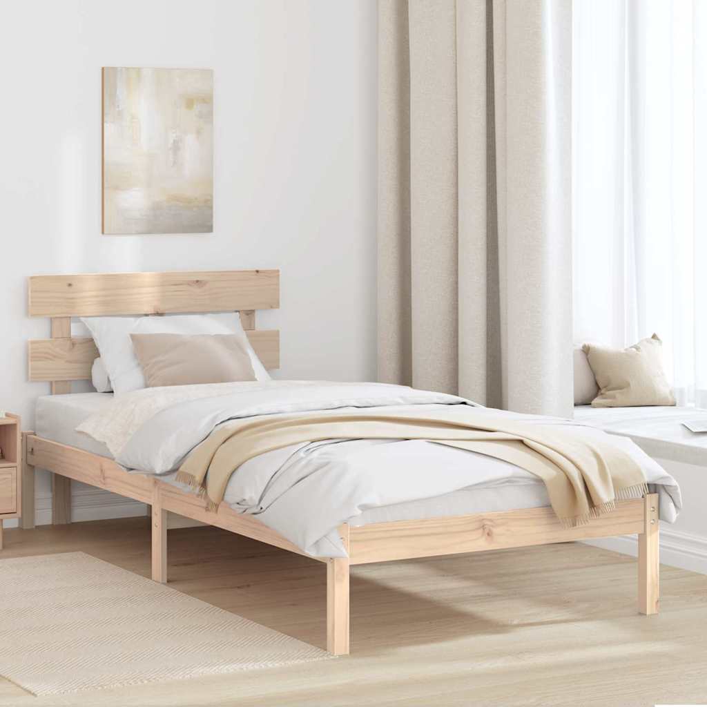 vidaXL Σκελετός Κρεβατιού Καφέ 80 x 200 cm Μασίφ ξύλο πεύκου