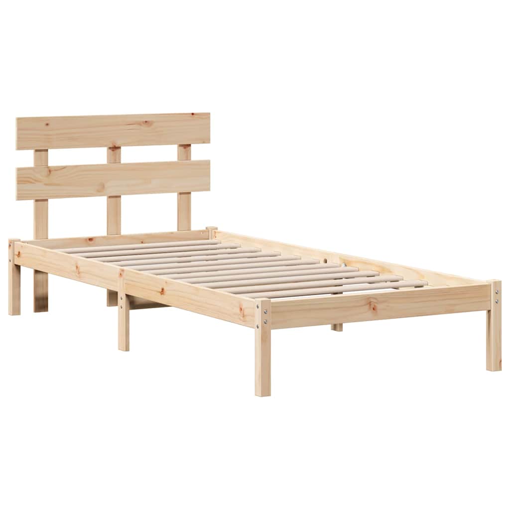 vidaXL Σκελετός Κρεβατιού Καφέ 80 x 200 cm Μασίφ ξύλο πεύκου