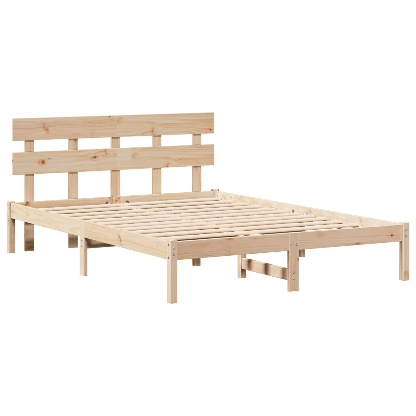 vidaXL Σκελετός Κρεβατιού Καφέ 150 x 200 cm Μασίφ ξύλο πεύκου