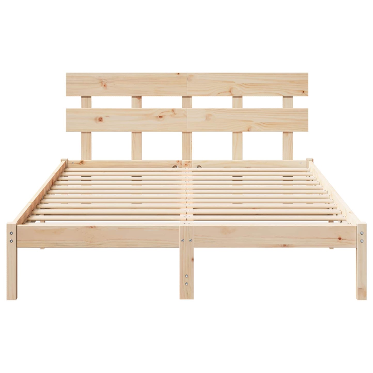 vidaXL Σκελετός Κρεβατιού Καφέ 150 x 200 cm Μασίφ ξύλο πεύκου