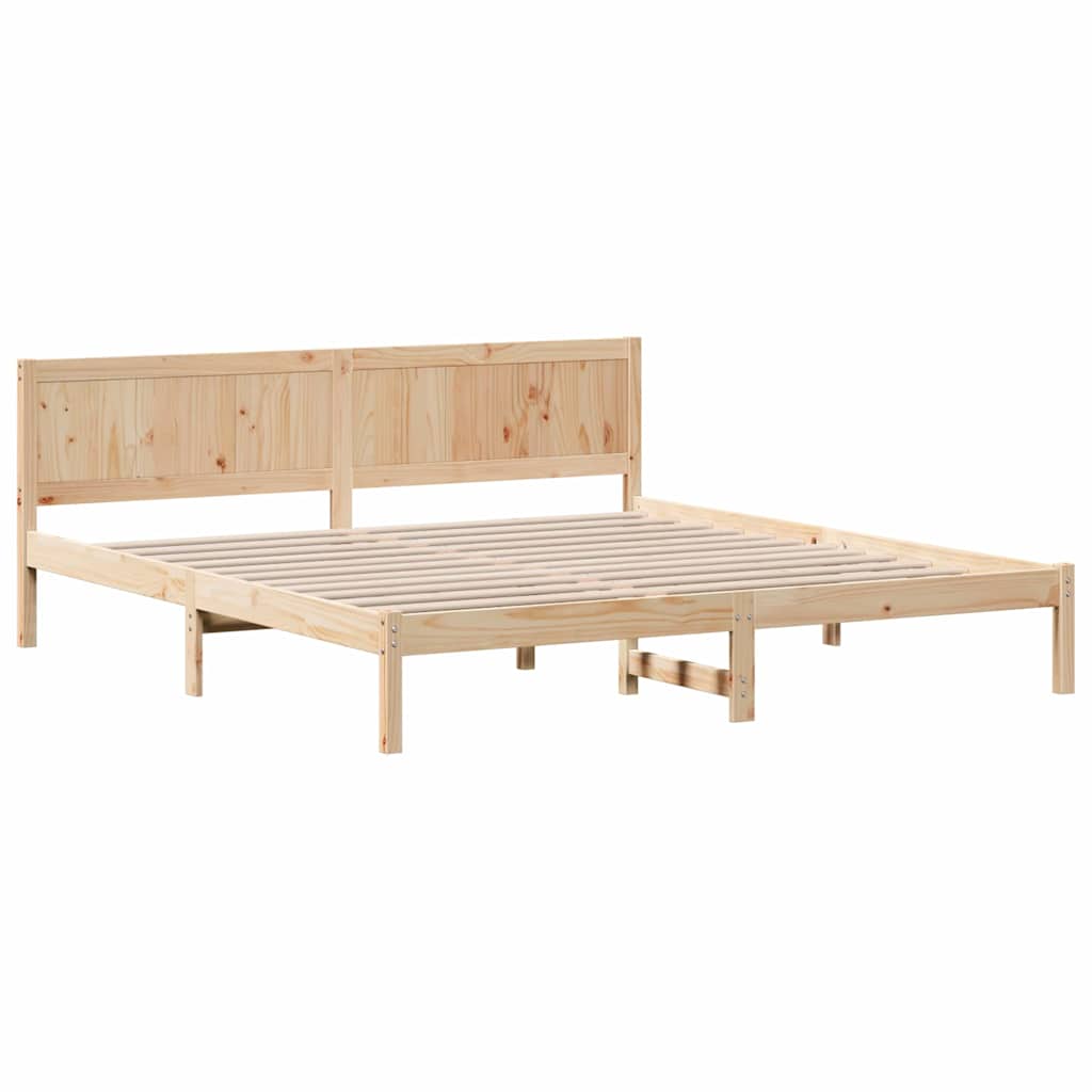 vidaXL Σκελετός Κρεβατιού Καφέ 200 x 200 cm Μασίφ ξύλο πεύκου