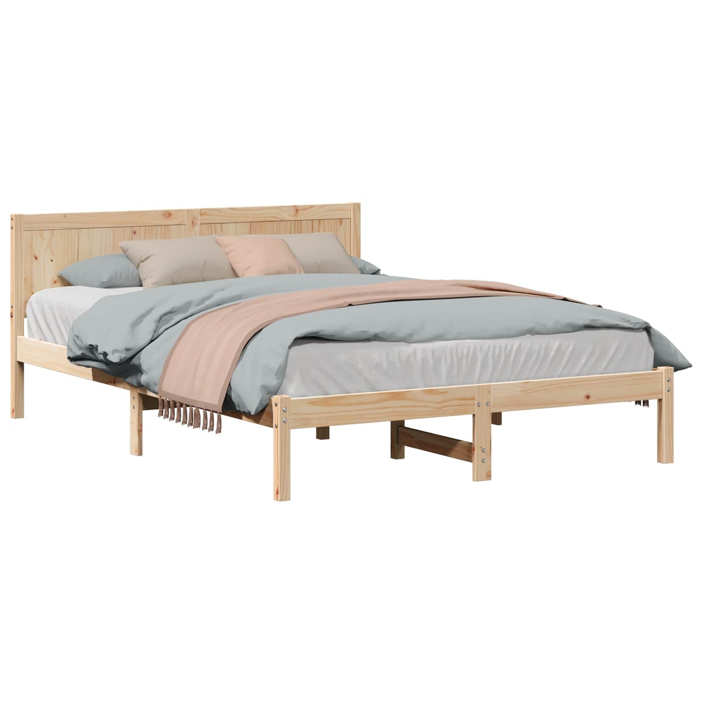 vidaXL Σκελετός Κρεβατιού Καφέ 160 x 200 cm Μασίφ ξύλο πεύκου