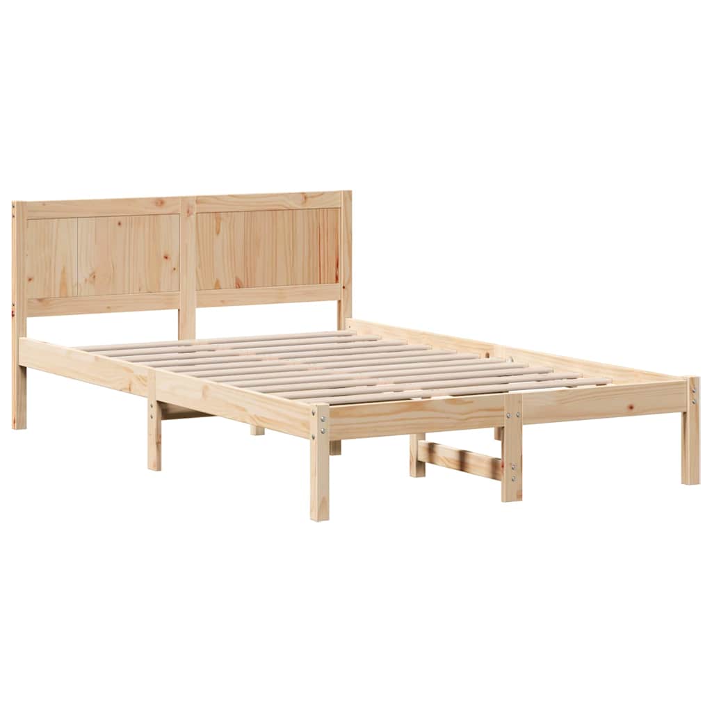 vidaXL Σκελετός Κρεβατιού Καφέ 140 x 190 cm Μασίφ ξύλο πεύκου