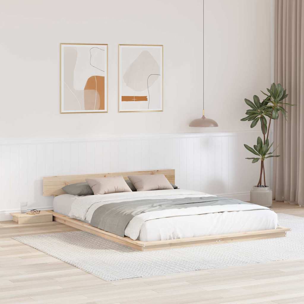 vidaXL Σκελετός Κρεβατιού Καφέ 150 x 200 cm ξύλο