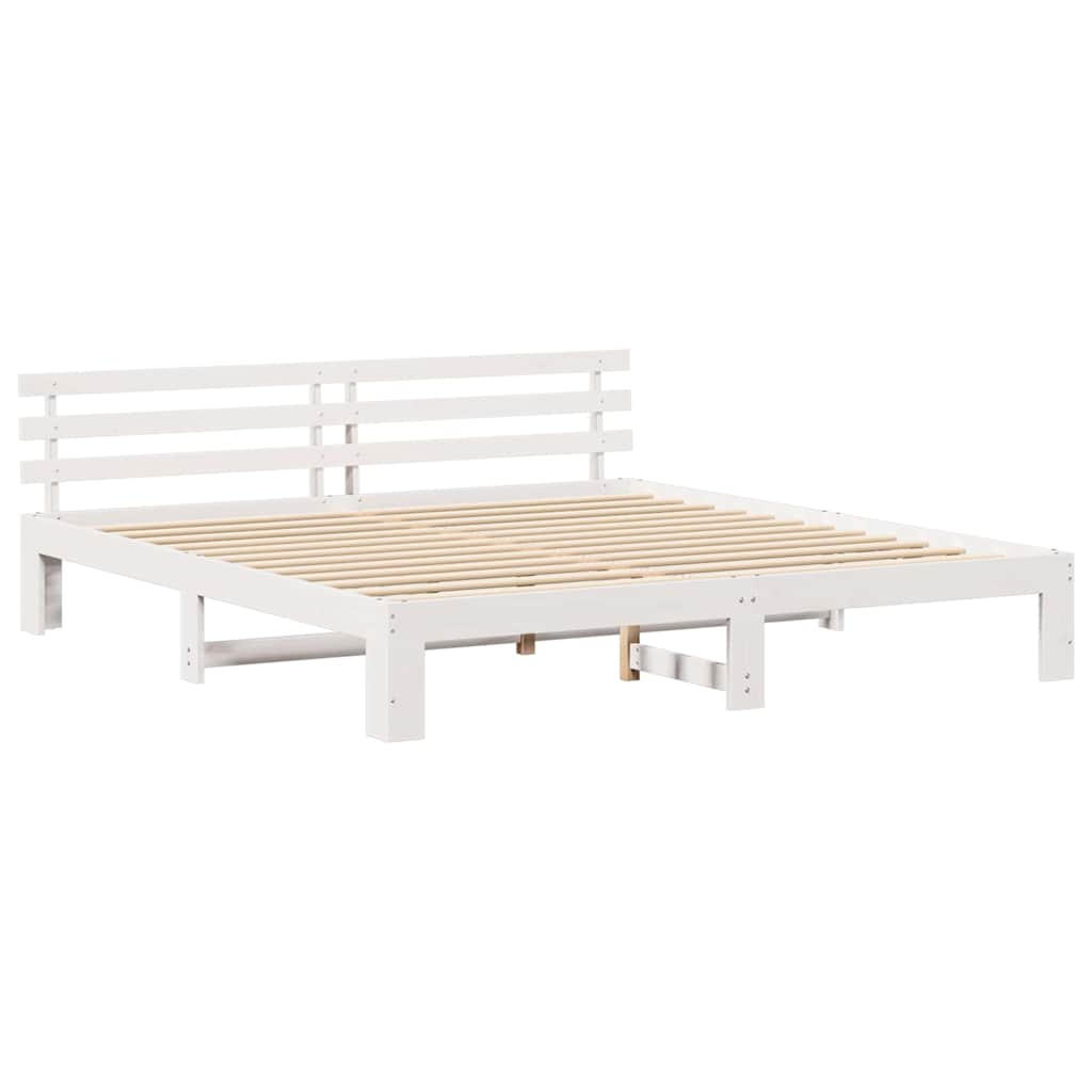 vidaXL Σκελετός Κρεβατιού Λευκό 200 x 200 cm Στερεά ξυλεία πεύκου