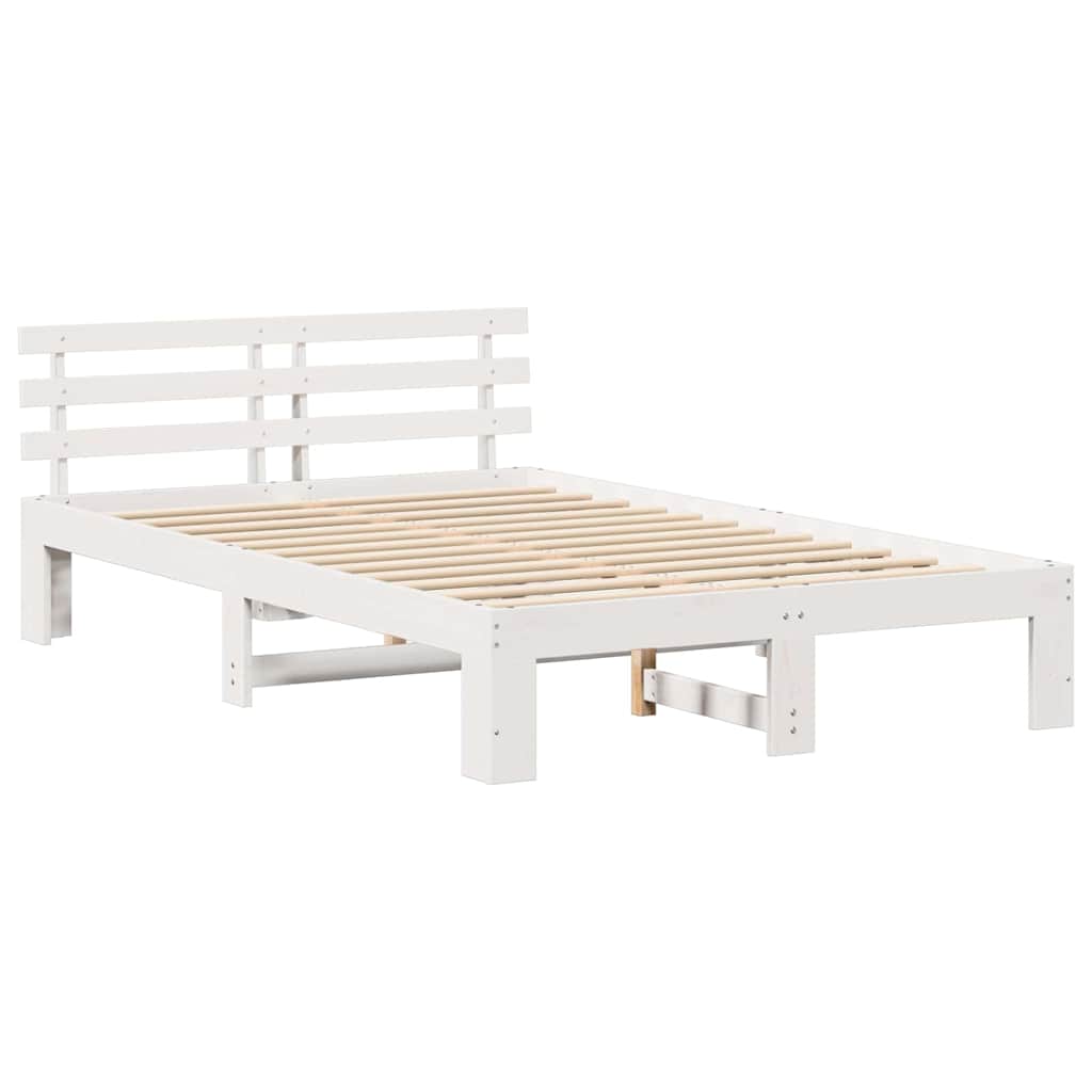 vidaXL Σκελετός Κρεβατιού Λευκό 120 x 190 cm Στερεά ξυλεία πεύκου