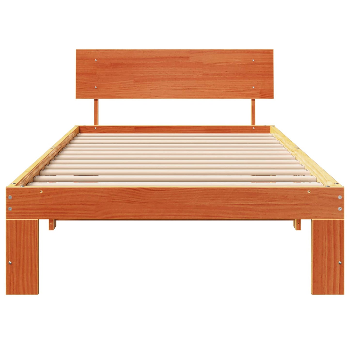 vidaXL Σκελετός Κρεβατιού Κερωτό καφέ 90 x 200 cm Στερεά ξυλεία πεύκου