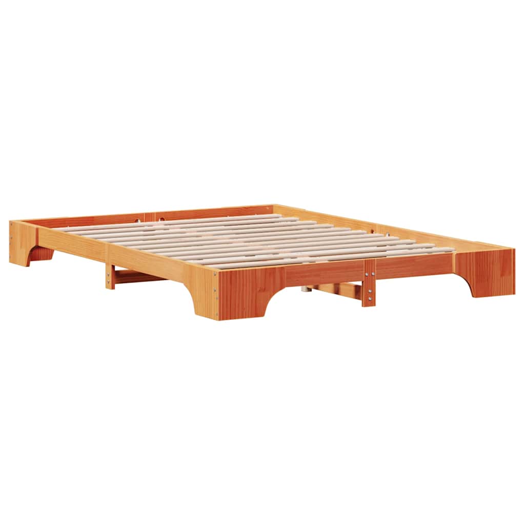 vidaXL Σκελετός Κρεβατιού Κερωτό καφέ 150 x 200 cm