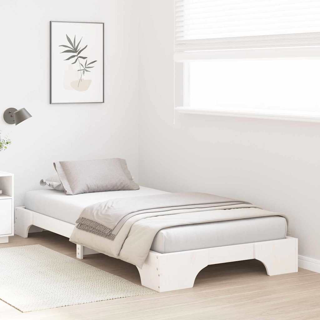 vidaXL Σκελετός Κρεβατιού Λευκό 80 x 200 cm Στερεά ξυλεία πεύκου
