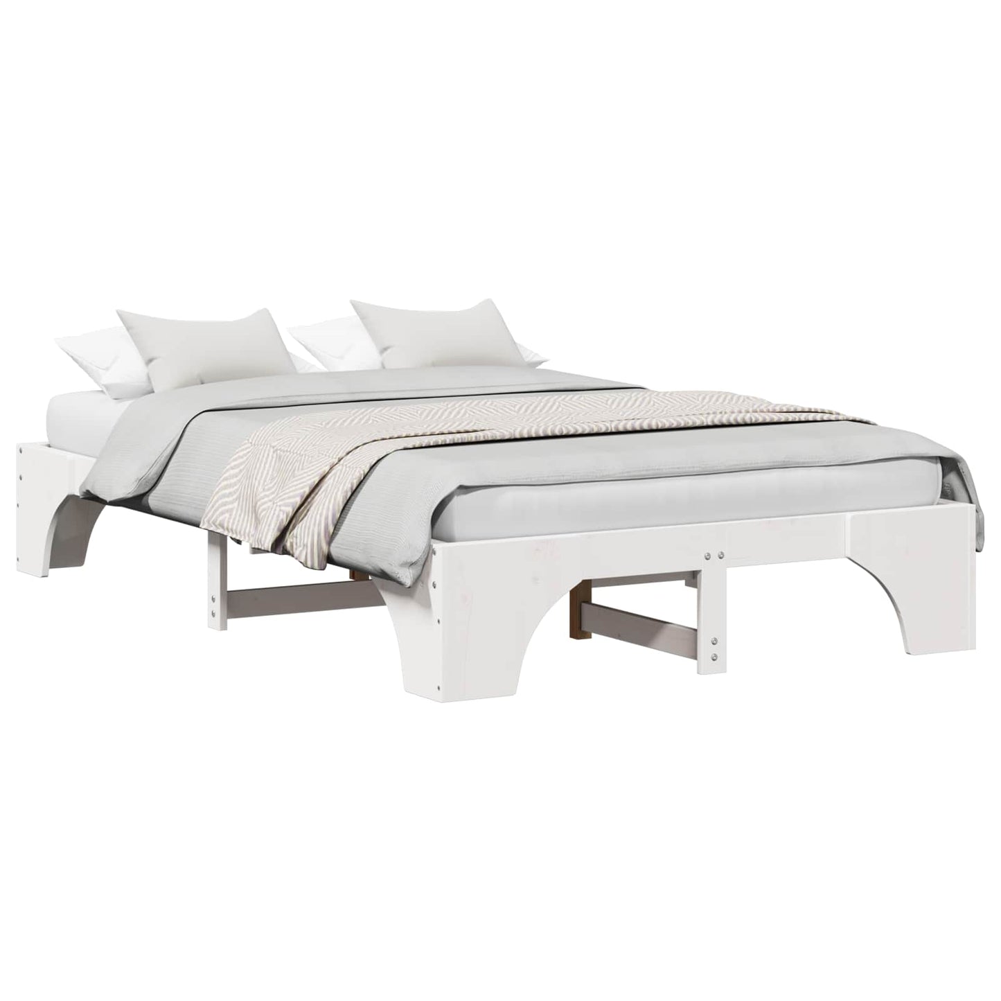 vidaXL Σκελετός Κρεβατιού Λευκό 140 x 190 cm Στερεά ξυλεία πεύκου