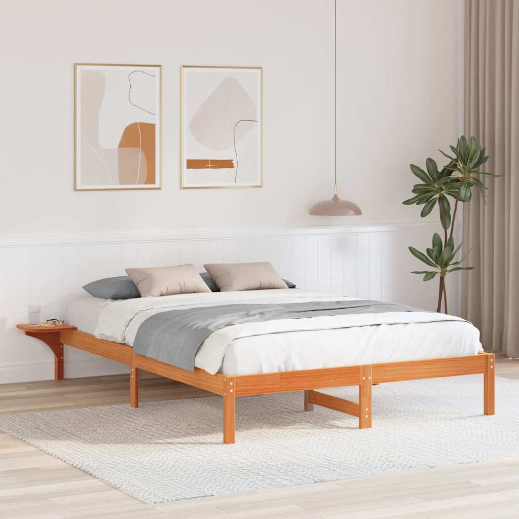 vidaXL Σκελετός Κρεβατιού Κερωτό καφέ 160 x 200 cm