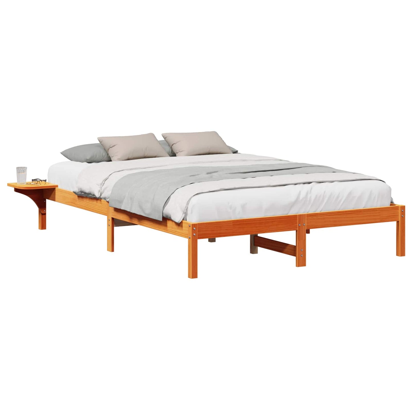 vidaXL Σκελετός Κρεβατιού Κερωτό καφέ 160 x 200 cm