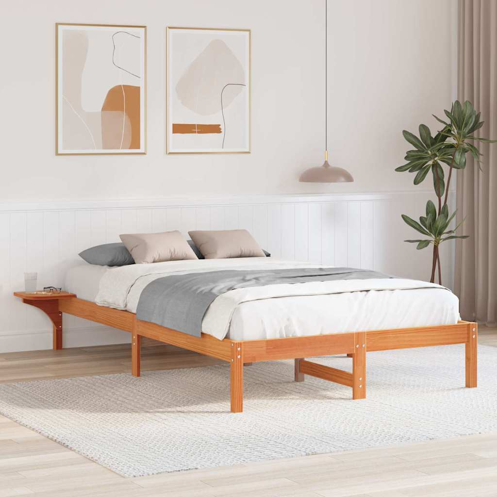 vidaXL Σκελετός Κρεβατιού Κερωτό καφέ 140 x 190 cm