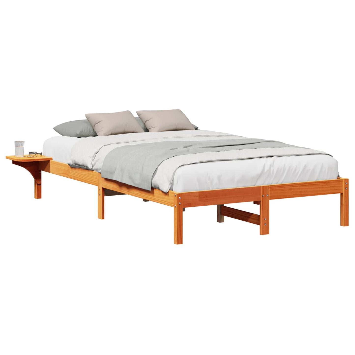 vidaXL Σκελετός Κρεβατιού Κερωτό καφέ 140 x 190 cm