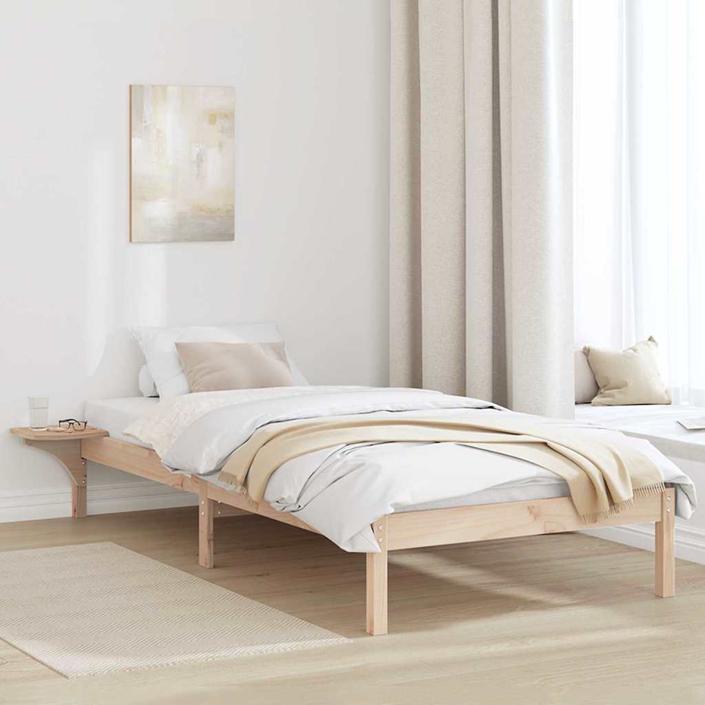 vidaXL Σκελετός Κρεβατιού Φυσικό 90 x 190 cm Στερεά ξυλεία πεύκου