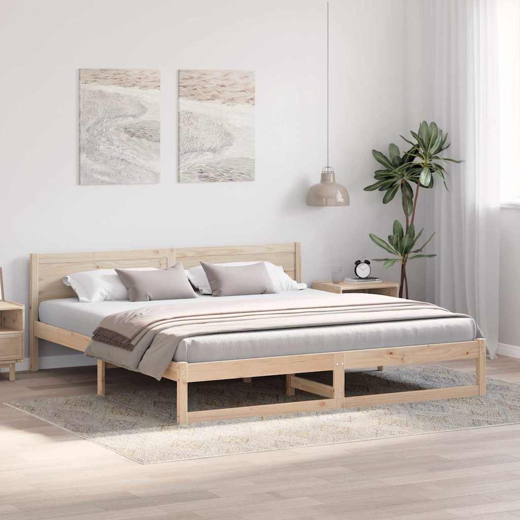 vidaXL Σκελετός Κρεβατιού Φυσικό 200 x 200 cm Στερεά ξυλεία πεύκου