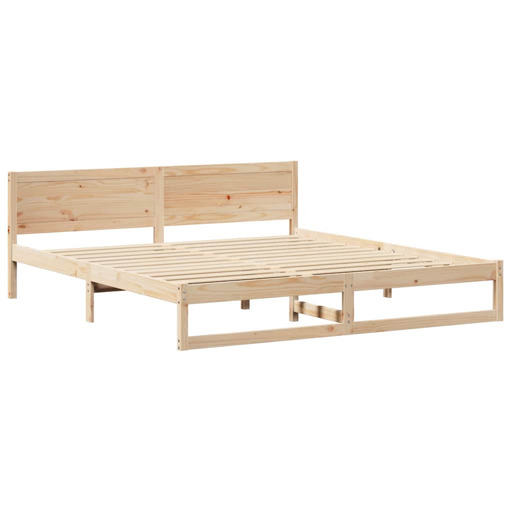 vidaXL Σκελετός Κρεβατιού Φυσικό 200 x 200 cm Στερεά ξυλεία πεύκου