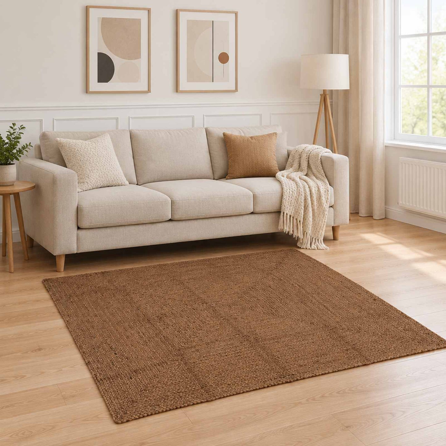 vidaXL Χαλί Περιοχής Γκρι 160 x 160 cm Γιούτα