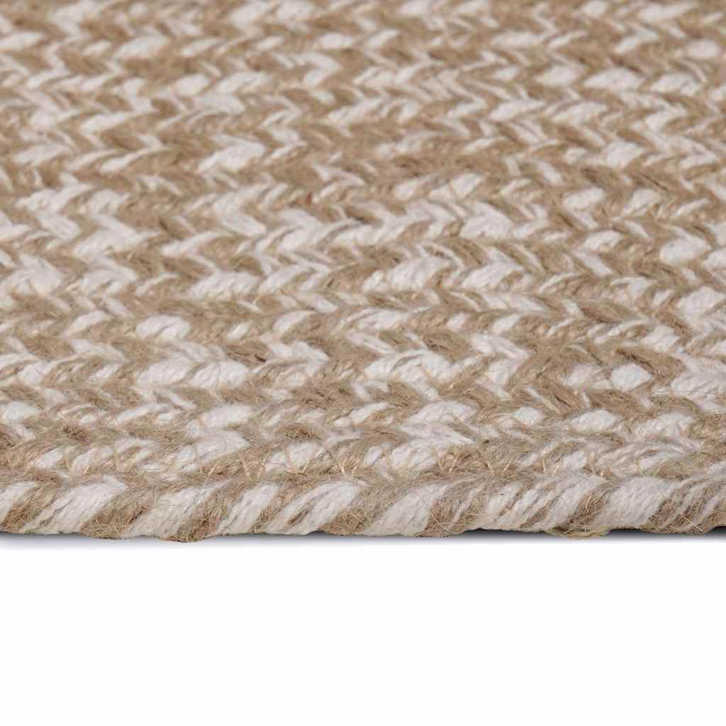vidaXL Χαλί Περιοχής Φυσικό και Λευκό 80 x 250 cm Γιούτα