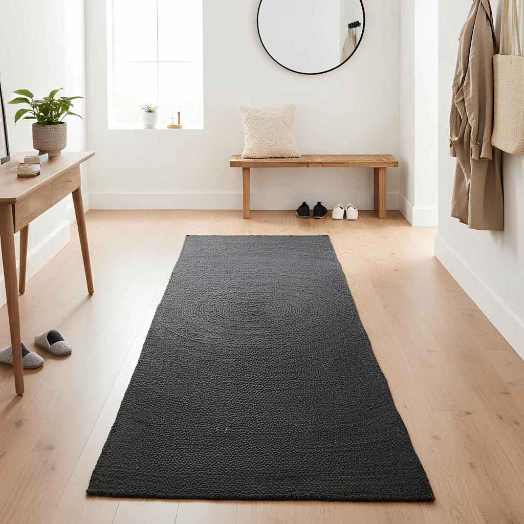 vidaXL Χαλιά χώρου Σκούρο Γκρι 80 x 250 cm Γιούτα