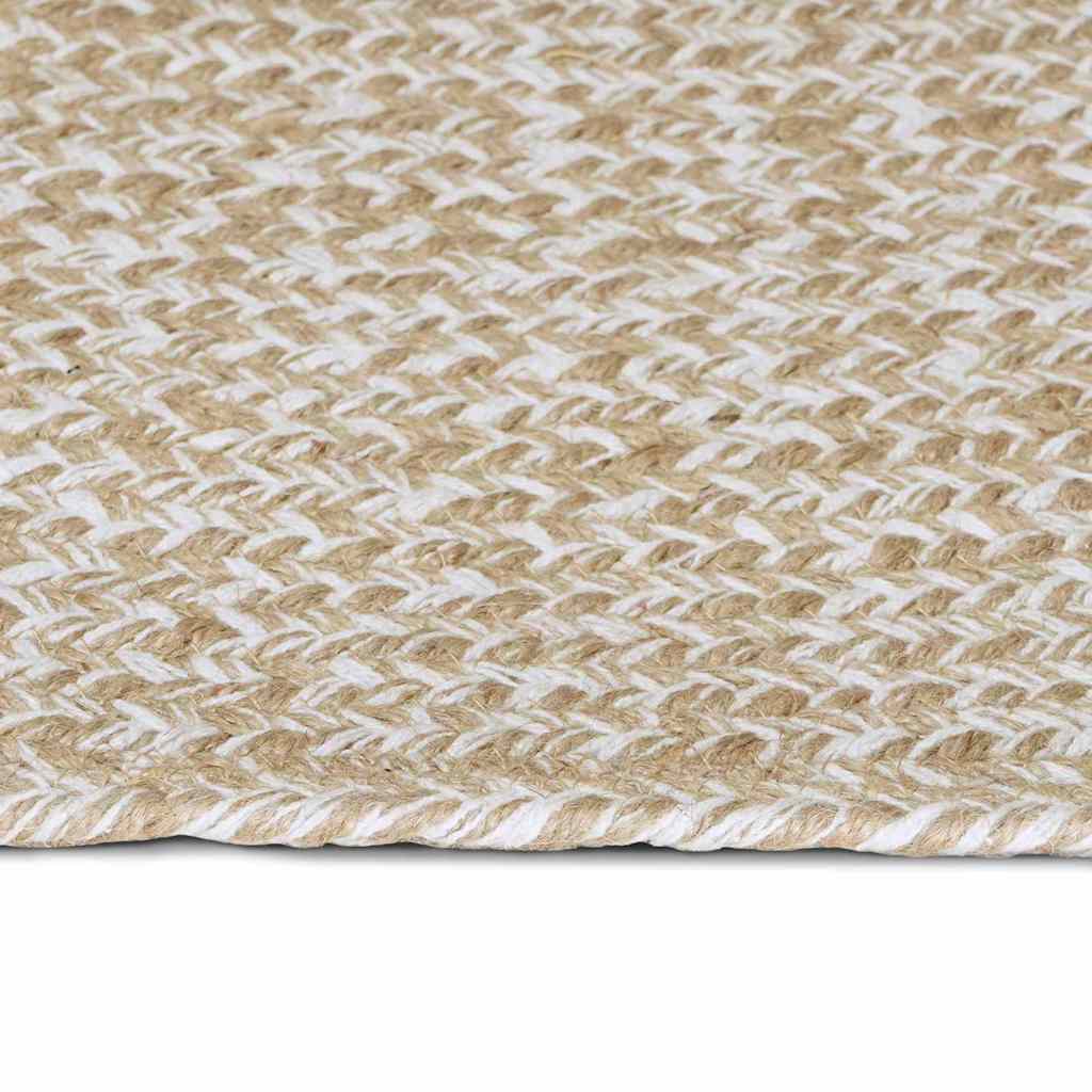 vidaXL Χαλί Περιοχής Φυσικό και Λευκό 80 x 200 cm Γιούτα