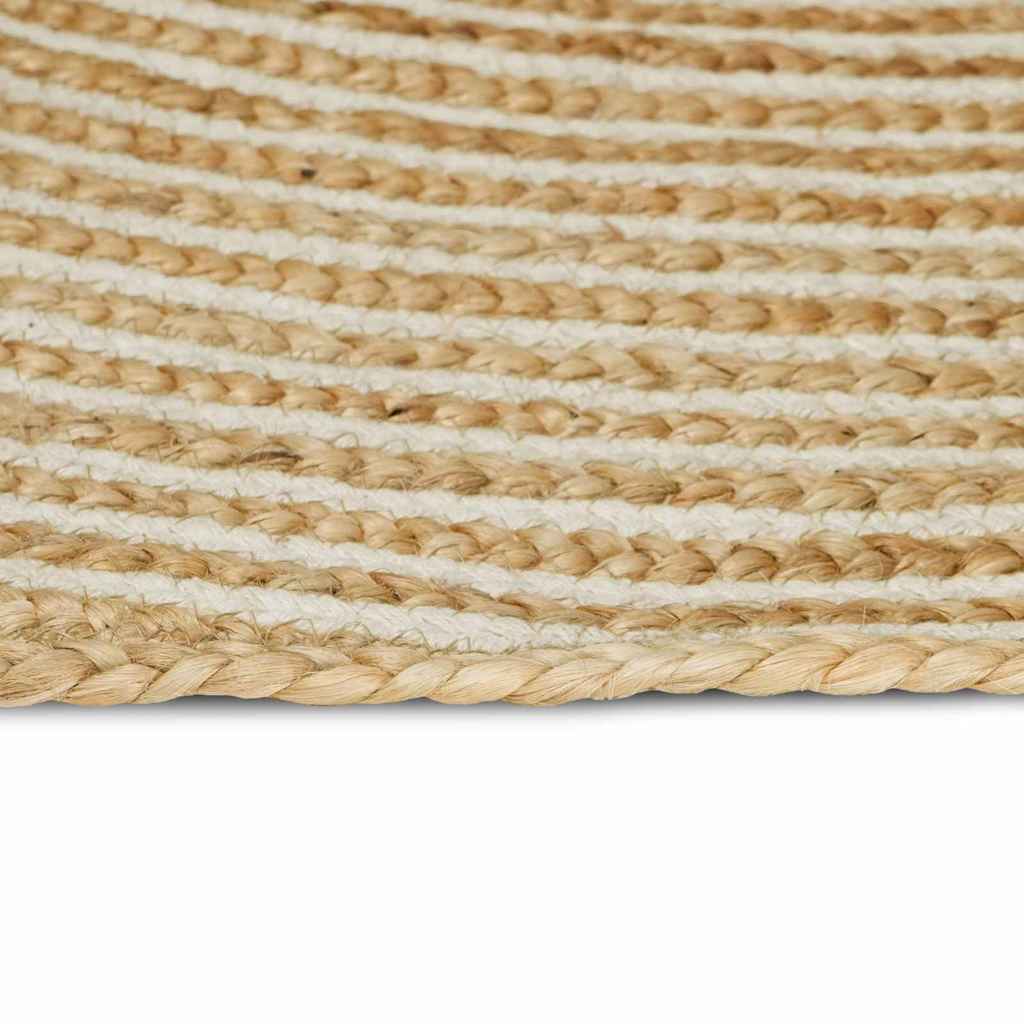 vidaXL Χαλί Περιοχής Φυσικό και Λευκό 240 x 240 cm Γιούτα