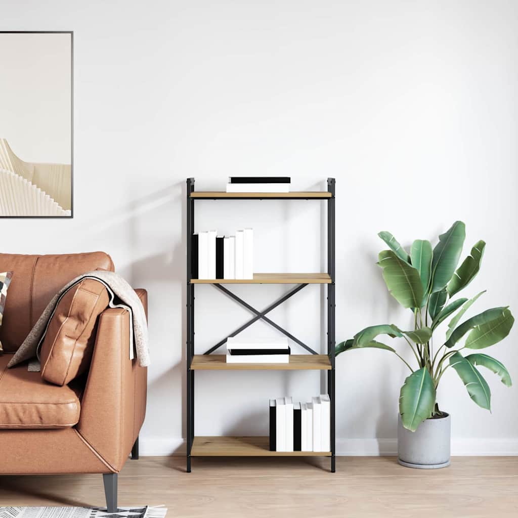 vidaXL Ράφι Βιβλίων 60 x 30 x 120 εκ Επεξεργασμένο Ξύλο Artisan Oak
