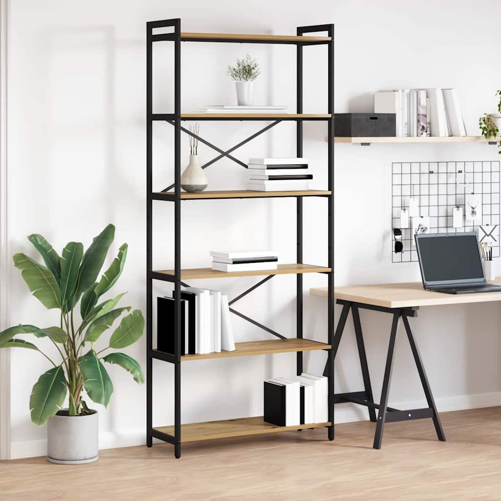 vidaXL Ράφι Βιβλίων 80 x 30 x 189,5 εκ Επεξεργασμένο Ξύλο Artisan Oak