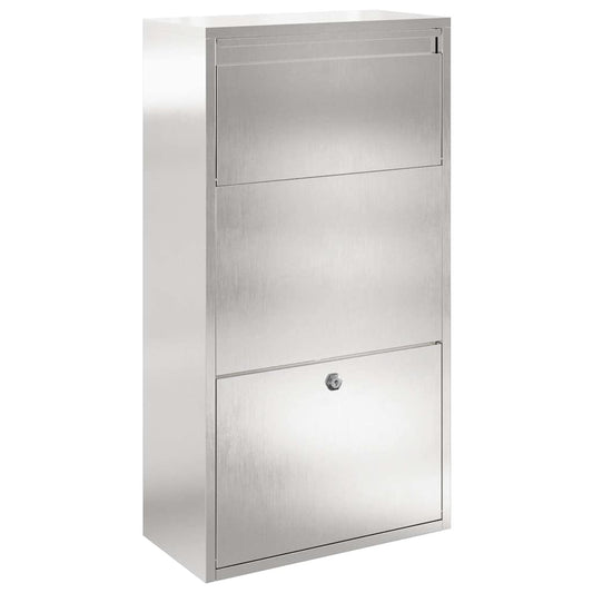 vidaXL Θυρίδα Πακέτων Ασημί 44 x 22 x 82 εκ. Ανοξείδωτο ατσάλι