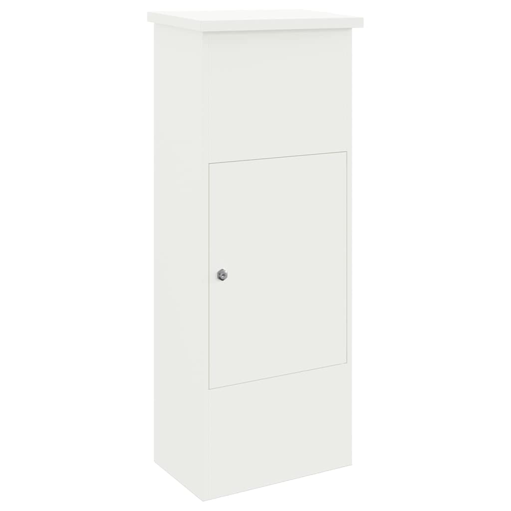 vidaXL Θυρίδα Πακέτων με αποθήκευση Λευκό 44,5 x 29 x 110,5 εκ Ατσάλι