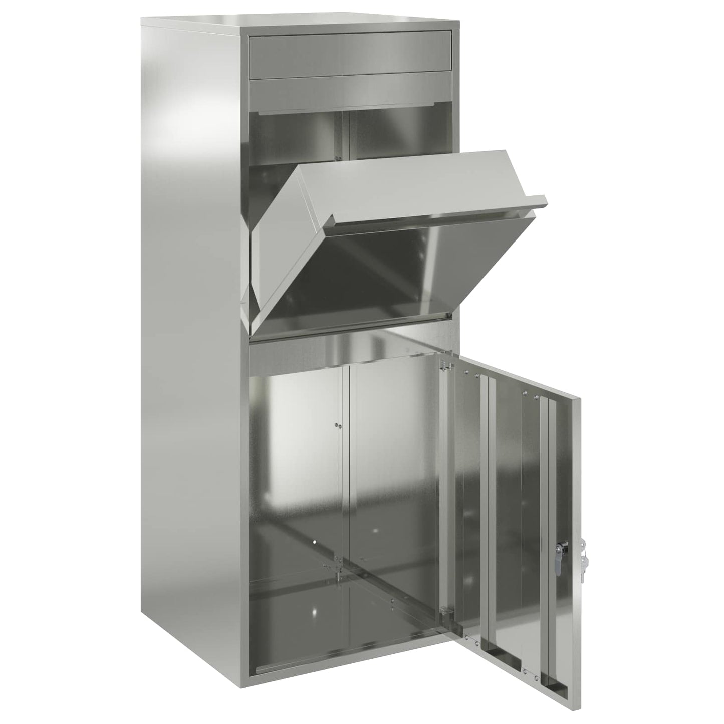 vidaXL Θυρίδα Πακέτων Ασημί 41 x 38 x 103 εκ Γαλβανισμένος Χάλυβας
