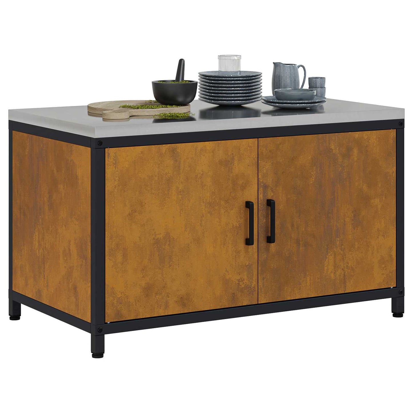 vidaXL Αποθηκευτικός Χώρος Κουζίνας Σκ rusty 60 x 50 x 92 εκ Ατσάλι