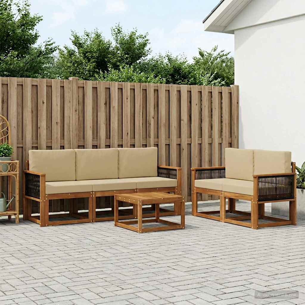 vidaXL Σειρά Καναπέ Εξωτερικού με μαξιλάρι 6 pcs