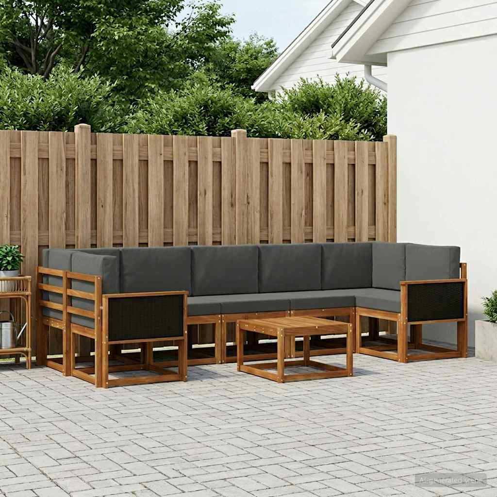 vidaXL Σειρά Καναπέ Εξωτερικού με μαξιλάρι 6 pcs
