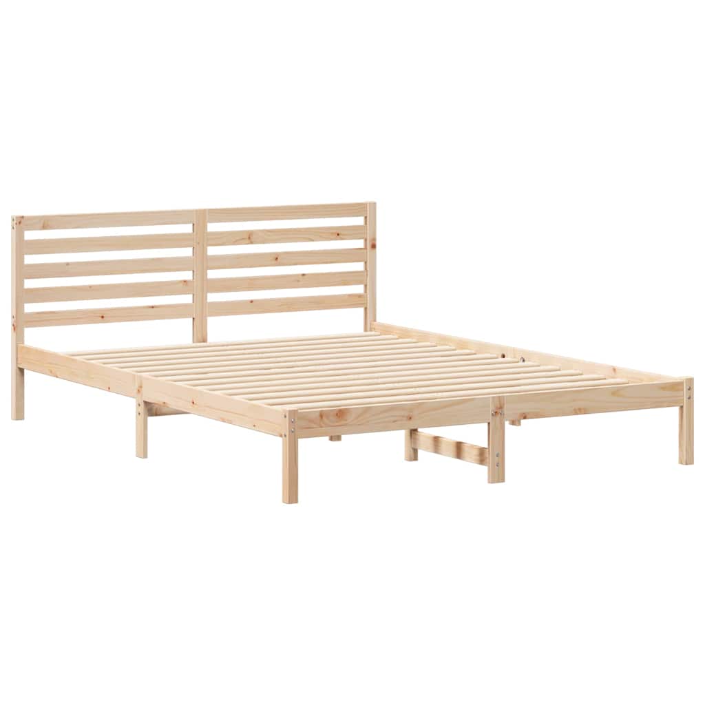 vidaXL Σκελετός Κρεβατιού Καφέ 160 x 210 cm Στερεά ξυλεία πεύκου
