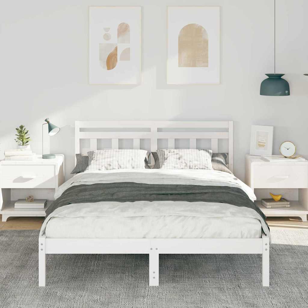 vidaXL Σκελετός Κρεβατιού Λευκό 120 x 190 cm Στερεά ξυλεία πεύκου