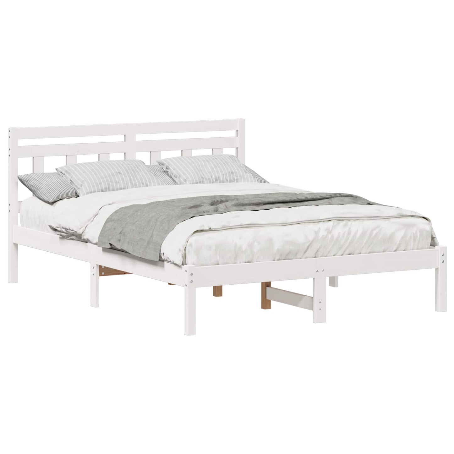 vidaXL Σκελετός Κρεβατιού Λευκό 120 x 190 cm Στερεά ξυλεία πεύκου