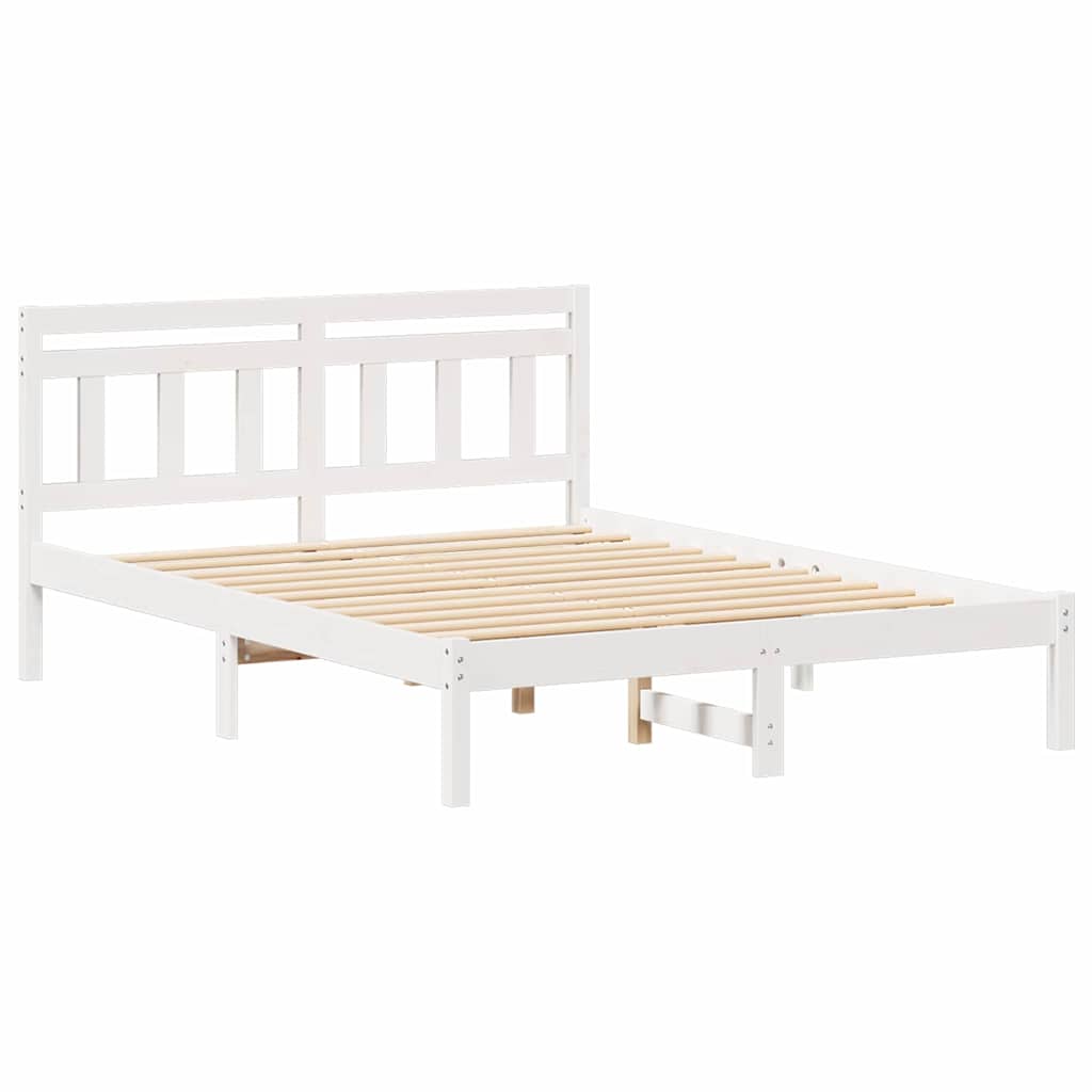 vidaXL Σκελετός Κρεβατιού Λευκό 120 x 190 cm Στερεά ξυλεία πεύκου