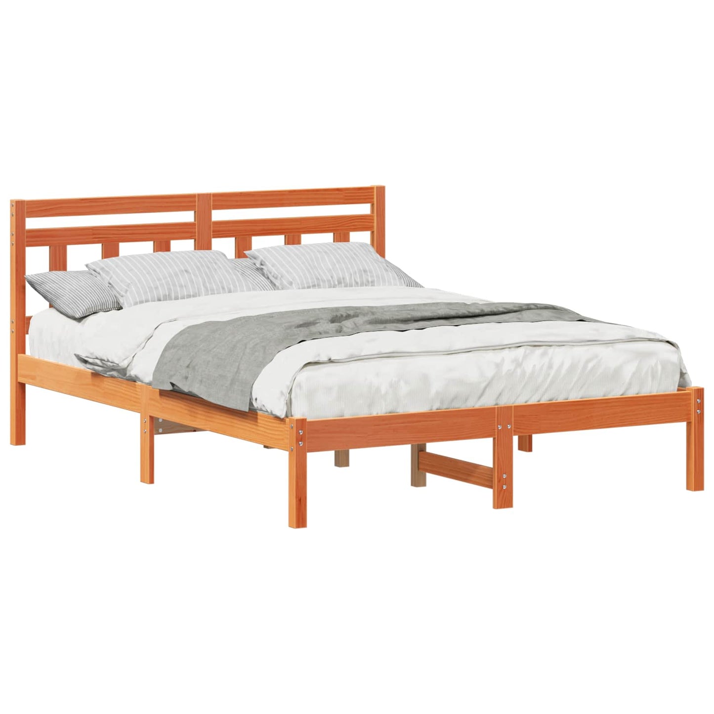 vidaXL Σκελετός Κρεβατιού Καφέ 120 x 190 cm Στερεά ξυλεία πεύκου