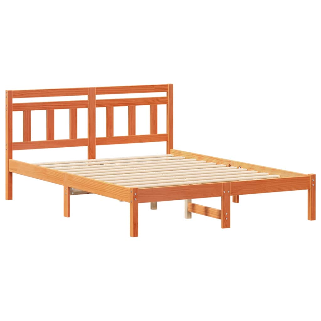 vidaXL Σκελετός Κρεβατιού Καφέ 120 x 190 cm Στερεά ξυλεία πεύκου