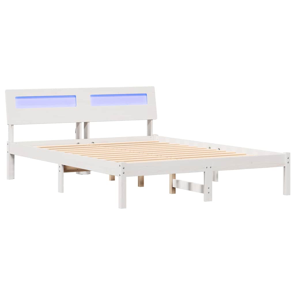 vidaXL Σκελετός Κρεβατιού Λευκό 120 x 200 cm Στερεά ξυλεία πεύκου