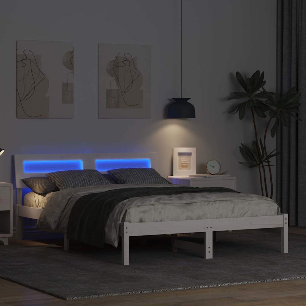 vidaXL Σκελετός Κρεβατιού Λευκό 120 x 190 cm Στερεά ξυλεία πεύκου