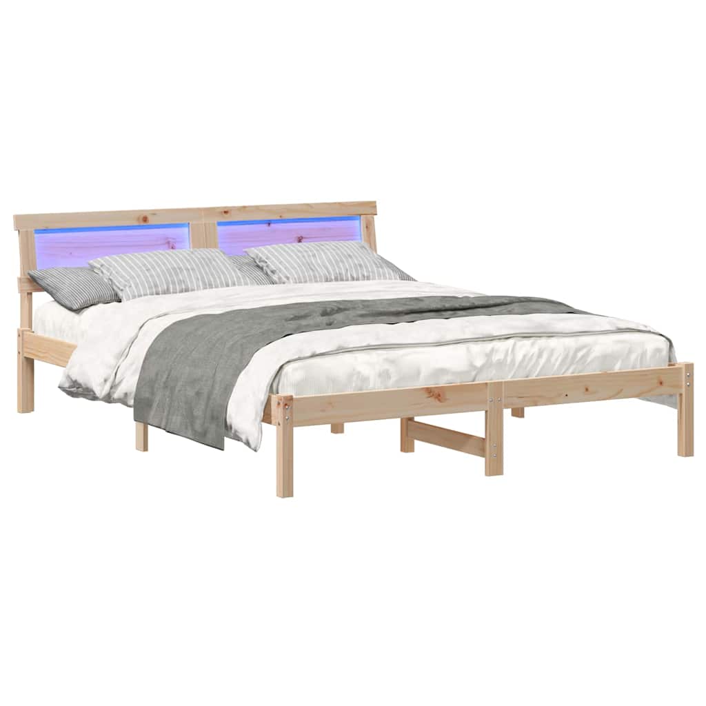 vidaXL Σκελετός Κρεβατιού Καφέ 150 x 200 cm Στερεά ξυλεία πεύκου