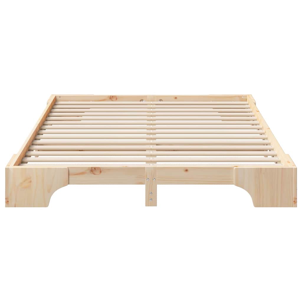 vidaXL Σκελετός Κρεβατιού Καφέ 140 x 220 cm Στερεά ξυλεία πεύκου