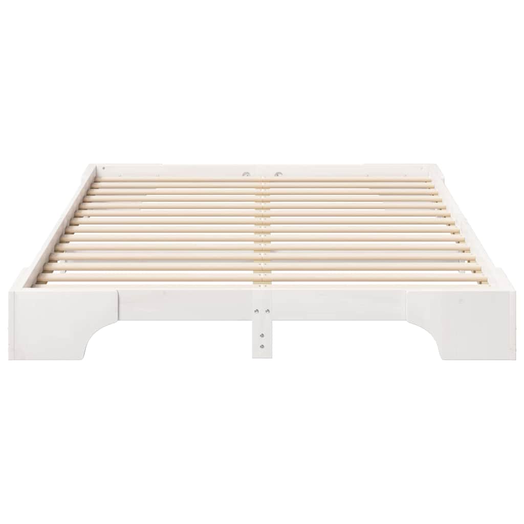 vidaXL Σκελετός Κρεβατιού Λευκό 140 x 220 cm Στερεά ξυλεία πεύκου