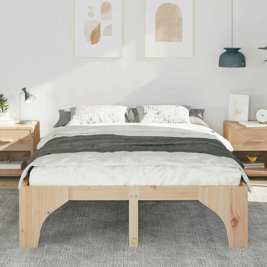 vidaXL Σκελετός Κρεβατιού Καφέ 160 x 200 cm Στερεά ξυλεία πεύκου