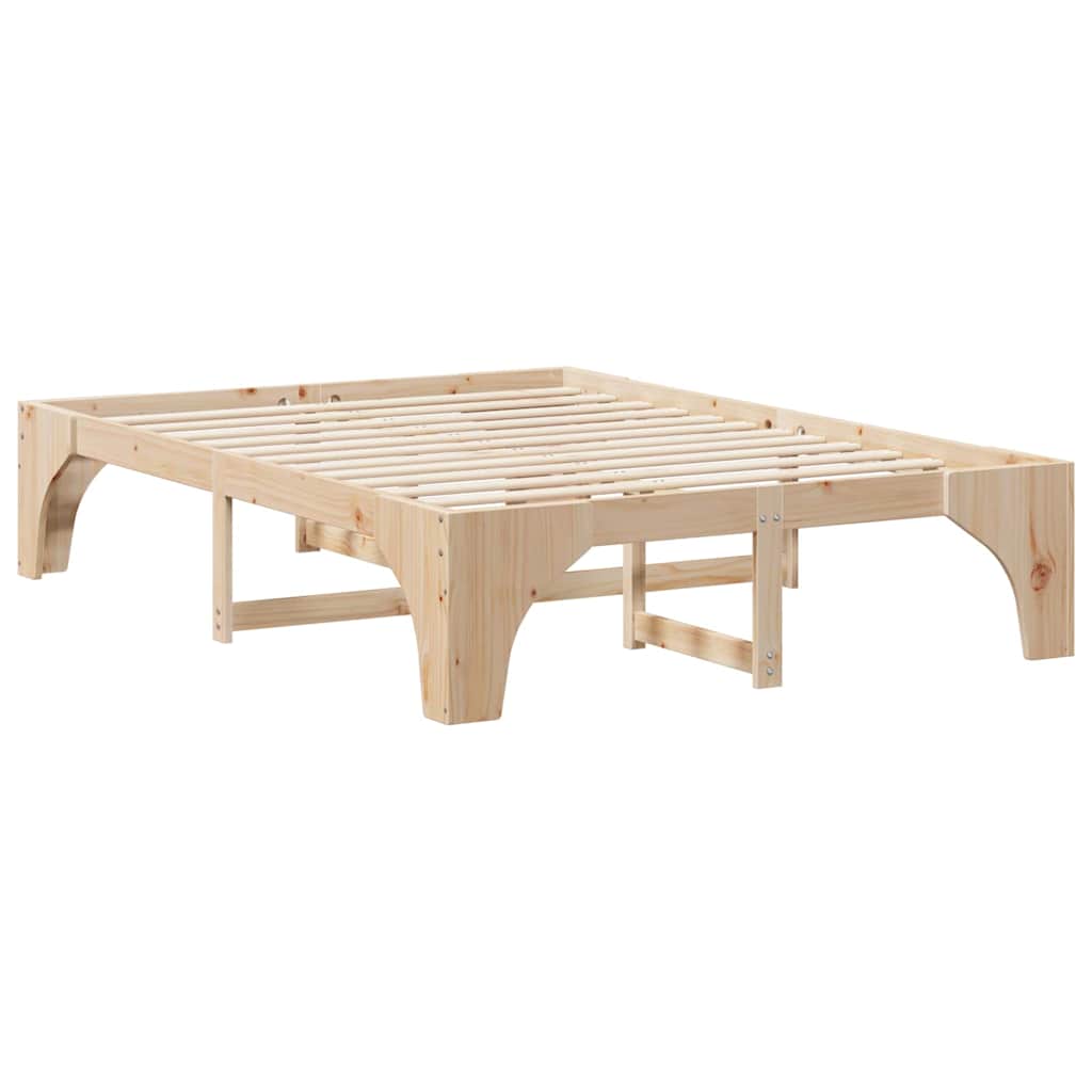 vidaXL Σκελετός Κρεβατιού Καφέ 160 x 200 cm Στερεά ξυλεία πεύκου