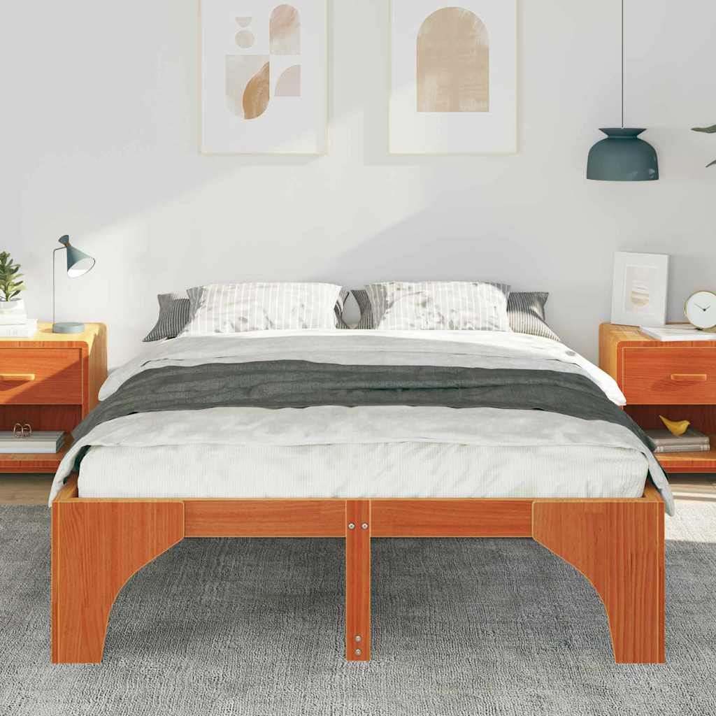 vidaXL Σκελετός Κρεβατιού Καφέ 160 x 200 cm Στερεά ξυλεία πεύκου