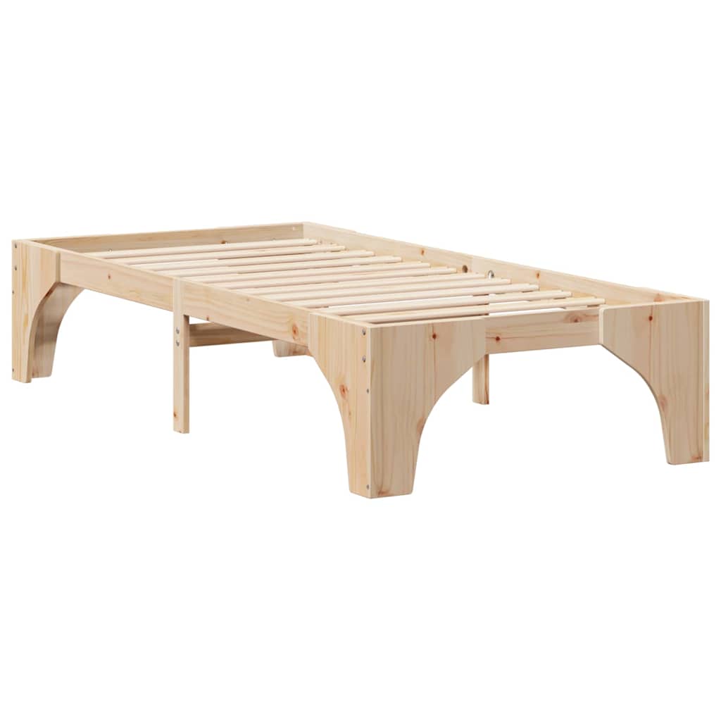 vidaXL Σκελετός Κρεβατιού Καφέ 90 x 190 cm Στερεά ξυλεία πεύκου