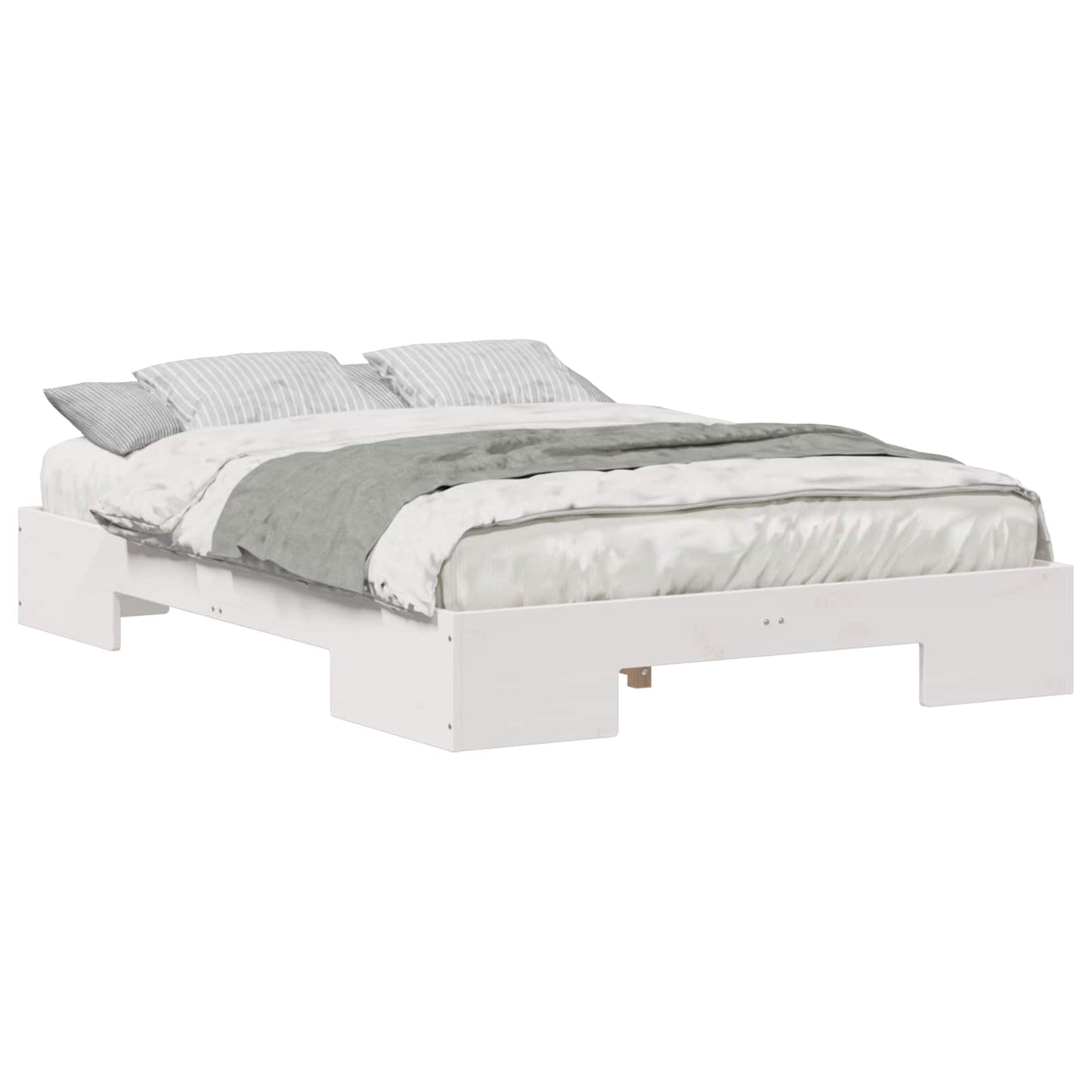 vidaXL Σκελετός Κρεβατιού Λευκό 140 x 190 cm